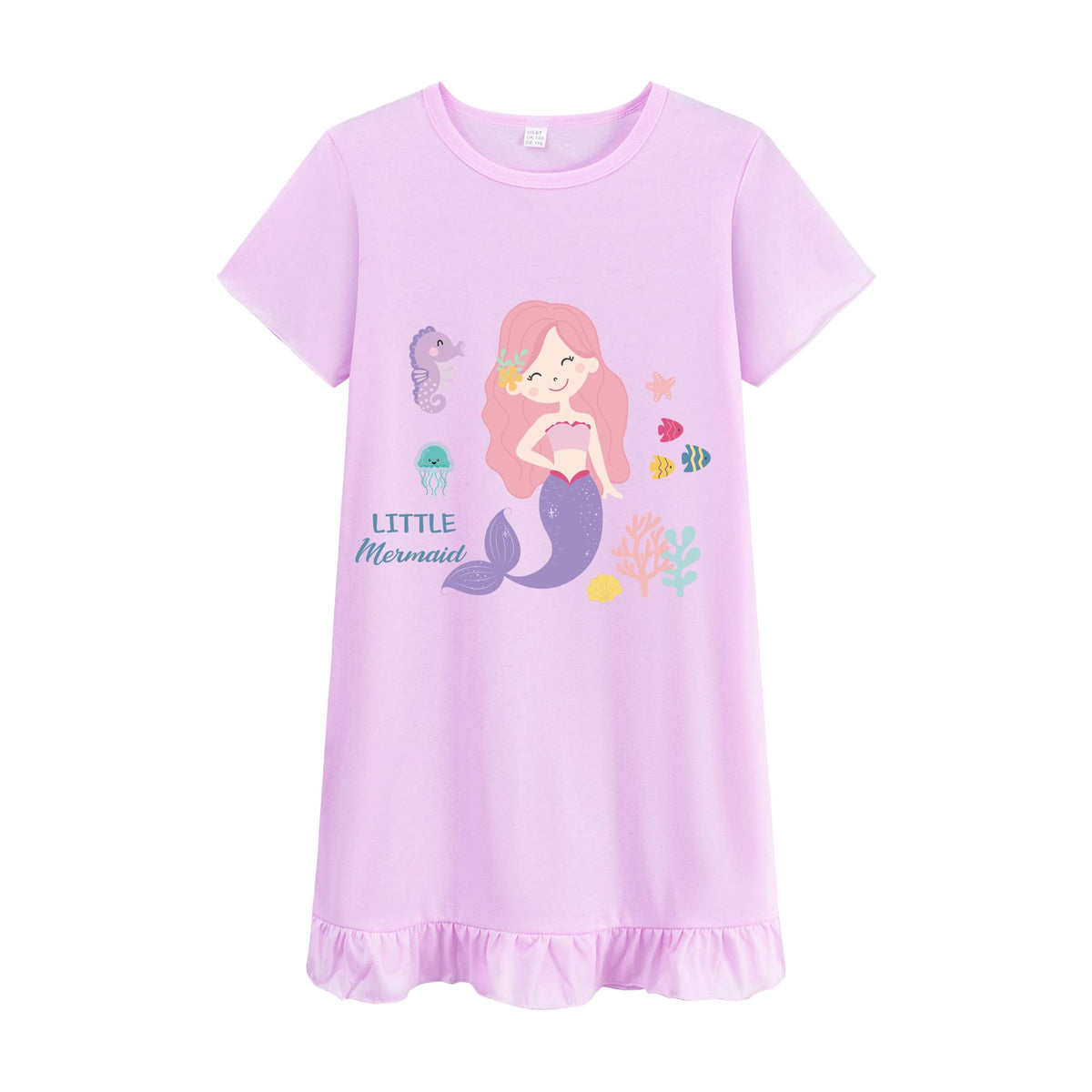Girls' Mermaid Princess Nightgown — Flutter Sleeve