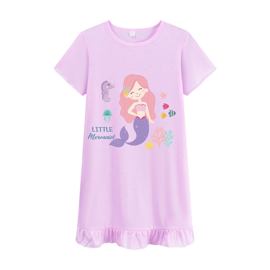 Girls' Mermaid Princess Nightgown — Flutter Sleeve