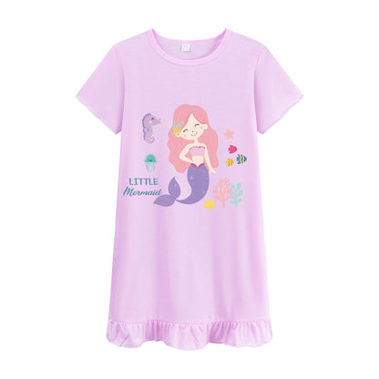 Girls' Mermaid Princess Nightgown — Flutter Sleeve