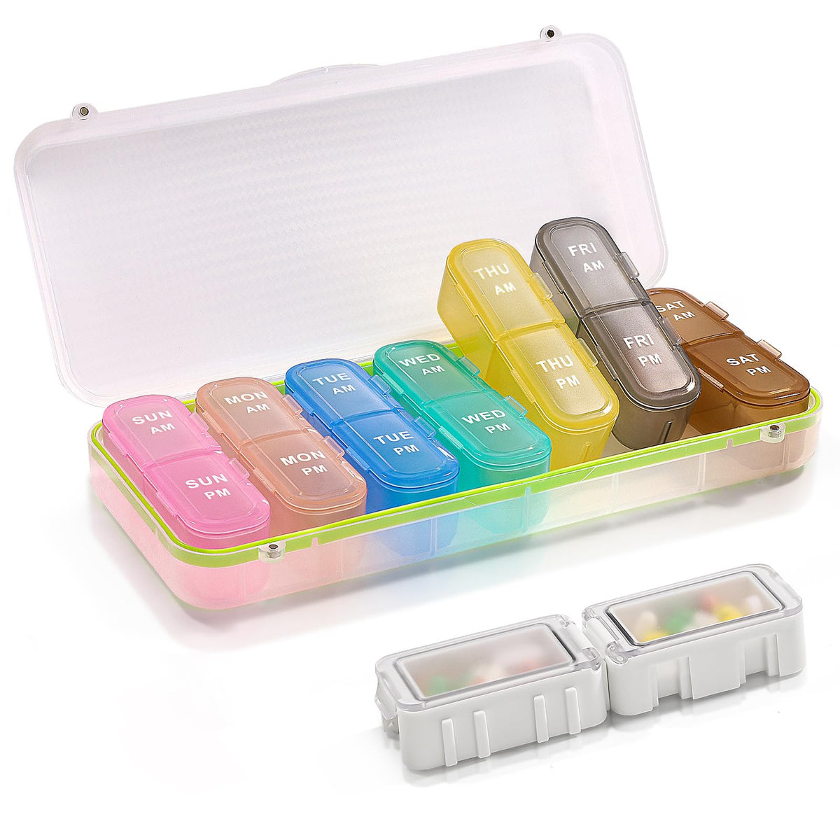 Weekly Pill Organizer — AM/PM Travel Case