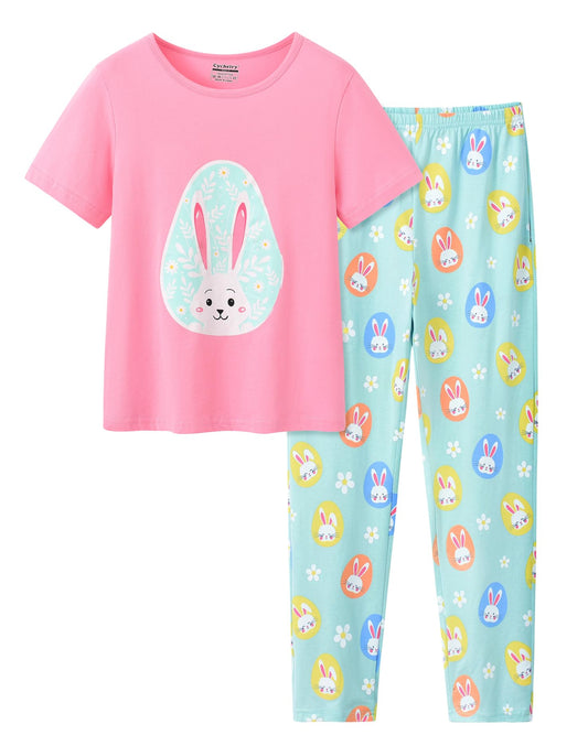 Girls' Easter Bunny Pajama Set — Short Sleeve